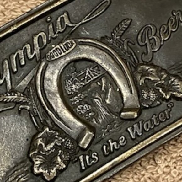Vintage Olympia Beer belt buckle - Picture 2 of 6